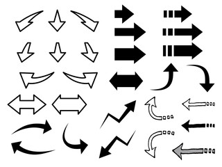 矢印 上昇 下降 ビジネス 広告 チラシ プレゼンテーション モノクロ 黒 単色 方向 アイコンセット icon set_icon directing arrow set vector mono black and white