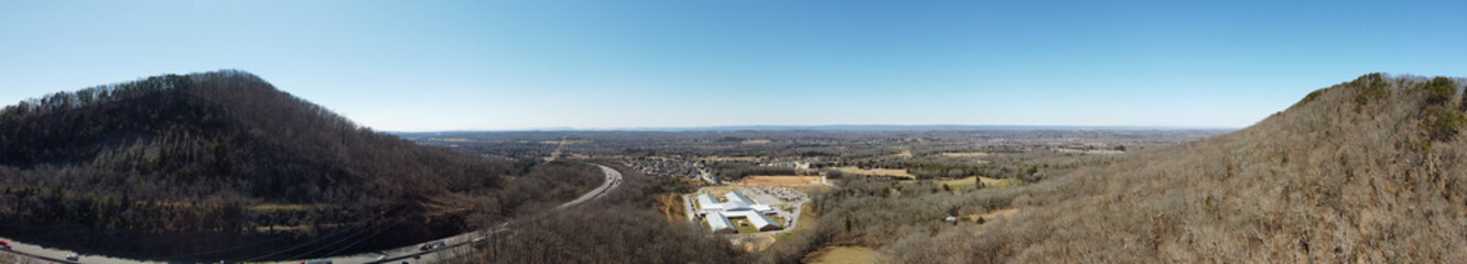 Fototapeta na wymiar Aerial panorama Ooltewah Tennessee USA