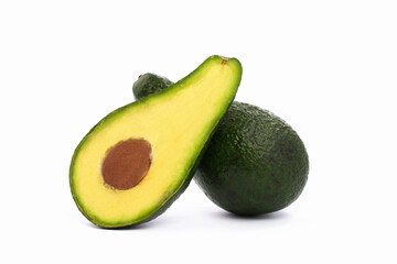 Avocado on white background in studio