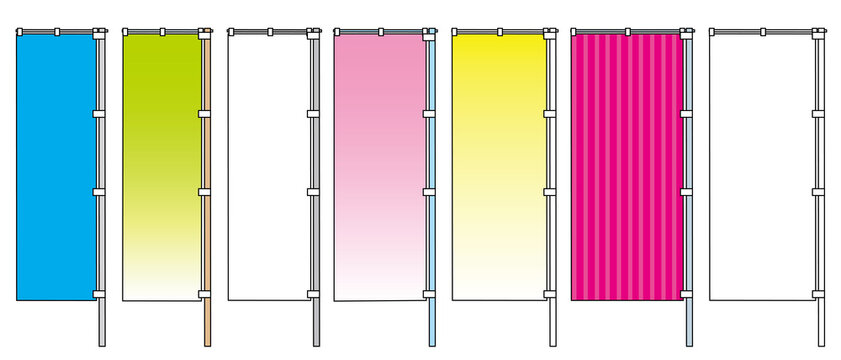 のぼり　のぼり旗　バナー　セット 旗 店 店頭 テンプレート イメージ カラフル icon set_nobori 
colorful banner