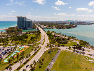 Haulover Park Miami Beach FL shot with aerial drone
