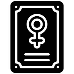 Frame with Female gender symbol icon, Feminism related vector