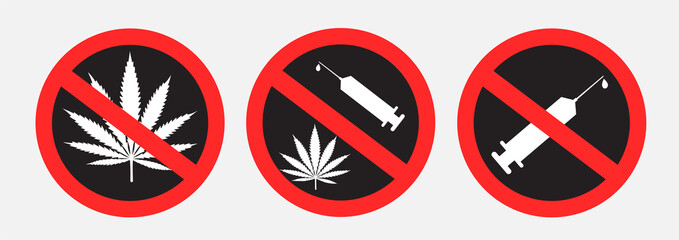 drugs ban prohibition sign stickers
