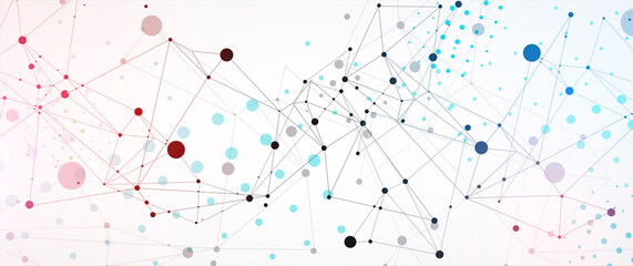 Template for science and technology presentation. Circles are connected by lines. Plexus style background.