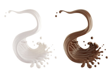 Obraz premium chocolate sauce and Milk cream splash