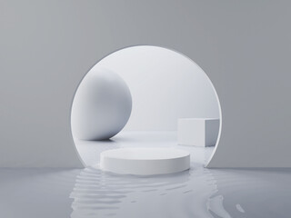 abstract geometric shape 3d scene minimal, design for cosmetic or product display podium
