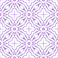 Watercolor summer ethnic border pattern. Purple