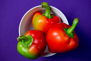 paprika on purple background