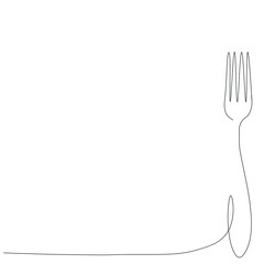 Fork silhouette on white background, vector illustration