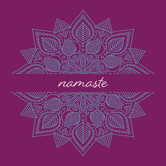 Vector yoga classes brochure template with mandala