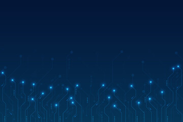 Electronic circuit board close up. Motherboard digital chip. High-tech technology background