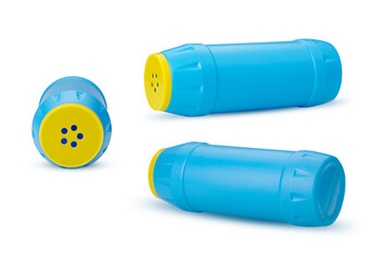 Set blue plastic bottle for detergent