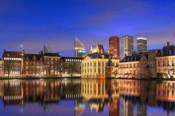 Fototapeta na wymiar The Hague, Netherlands City Center Skyline