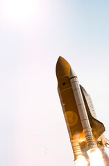 Obraz premium Dramatic rocket launch. The elements of this image furnished by NASA.