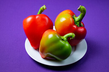 paprika on purple background