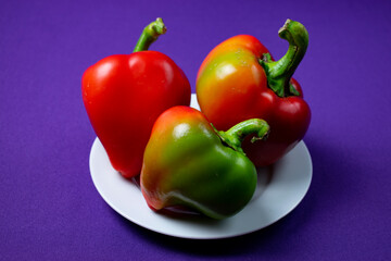 paprika on purple background