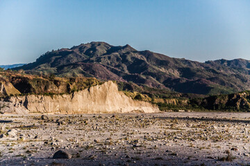 off road 4x 4 travel in the rocky terrain going towards Mt. Pinatubo crater in Zambales, Philippines.