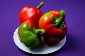 paprika on purple background
