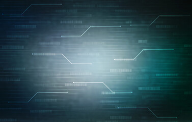 2d illustration abstract digital binary data on computer screen
