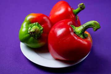 paprika on purple background