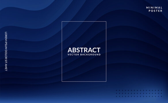 Abstract dark blue fluid shape modern background suitable for print webinar technology