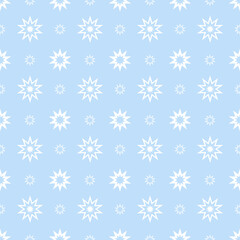 White stars seamless pattern,vector repeating ornament on blue  background.For fabrics,textile,wrapping papers,wallpapers,scrapbooking.