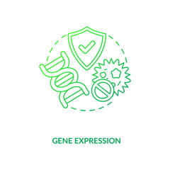 Gene expression dark green concept icon. Genetic predisposition to disease. Intermittent fasting diet benefits idea thin line illustration. Vector isolated outline RGB color drawing