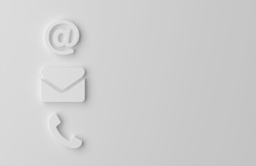 abstract contact icon symbol in front of background - 3D Illustration