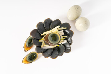 
Chinese characteristic cold pineapple egg on white background