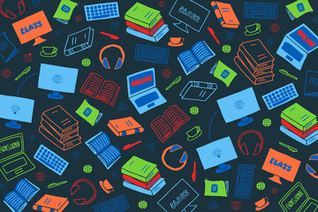 Remote learning Illustation Doodle