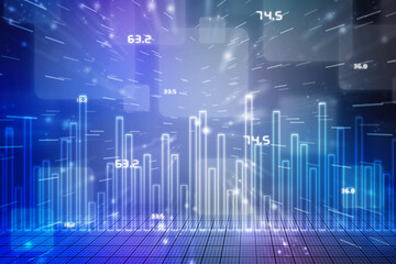 2d rendering Stock market online business concept. business Graph 
