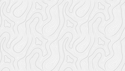 Seamless vector topographic map background. Line topography map seamless pattern. Mountain hiking trail over terrain. Contour background geographic grid. © RDVector