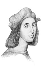 Portrait of Raphael in pencil - 420483336