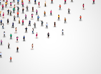 Large group of people on white background. People crowd concept.