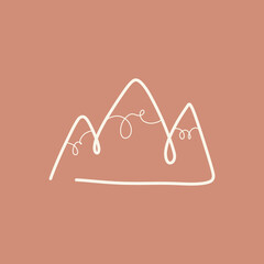 Boho Minimalist abstract nature art shapes collection. Pastel color doodle for fashion design, summer season or natural concept. Modern hand drawn plant leaf and tropical shape decoration set.