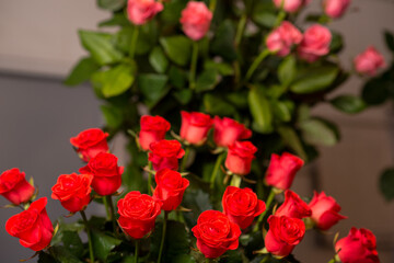 a bouquet of flowers in the background photo for Congratulations or an important opportunity