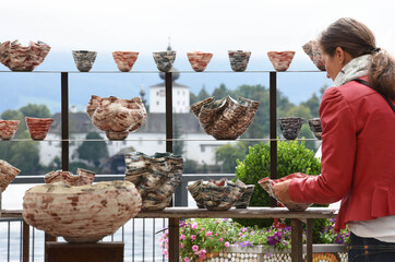 Der Töpfermarkt in Gmunden, Salzkammergut, Oberösterreich, Österreich, Europa -  The pottery...