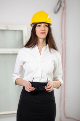 Female engineer in hardhat