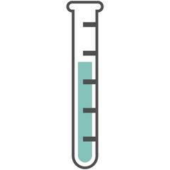 Test tube icon, chemical glass tool illustration