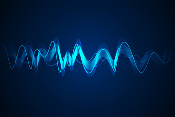 Sound wave background. Wave of musical soundtrack - obrazy, fototapety, plakaty