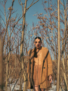 Fashionable woman outside