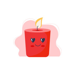 Cute candle. Flat vector illustration.