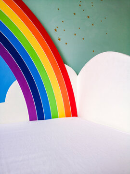 Custom-made child's rainbow bed