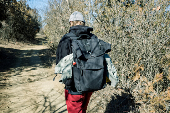 Backpacker on a hike