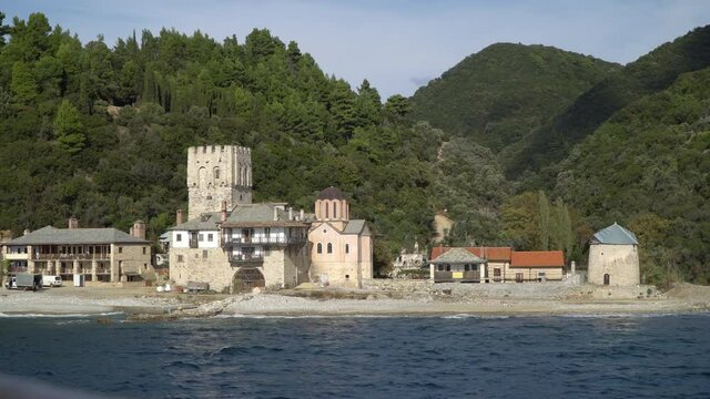 Zographou H. Monastery, arsanas, small harbour, Mount Athos, Athos, Halkidiki, Greece