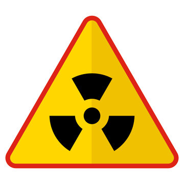 Radioactive atomic ionizing radiation danger Concept ,  biohazard risk alert Vector Icon Design, yellow triangle warning signs, regulatory and guide symbol on white background, Modern traffic signal s