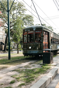Trolly in the Garden District of New Orleans