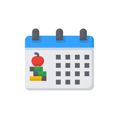 Calendar icon flat color vector