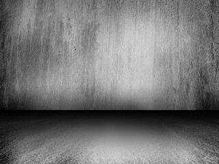 Empty cement wall room 3d illustration