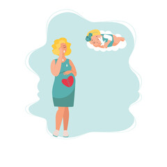 pregnancy loss, Pregnancy termination, abortion, Miscarriage concept. Woman is crying in hospital or clinic. She lost her child. Flat Vector illustration.

